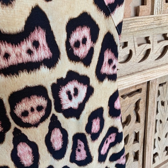 Givenchy Body Con Cheetah Print Dress.  Pink Paw Prints - Picture 4 of 6